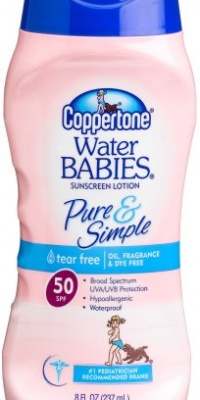 Coppertone Waterbabies Sunscreen Lotion Pure & Simple, SPF 50, 8-Ounce Bottles (Pack of 2)