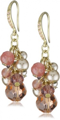 Carolee Rose Colored Glow Gold-Tone Amethyst and Rose Cluster Bead Earrings Carolee Rose Colored Glow Gold-Tone Amethyst and Rose Cluster Bead Earrings