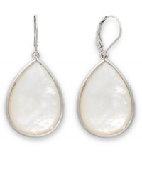 A shimmering sensation. Delicate drops feature bezel-set Mother of Pearl (25 mm x 18 mm) in a smooth sterling silver setting. Earrings feature a leverback clasp. Approximate drop: 3/4 inch. A shimmering sensation. Delicate drops feature bezel-set Mother of Pearl (25 mm x 18 mm) in a smooth sterling silver setting. Earrings feature a leverback clasp. Approximate drop: 3/4 inch.