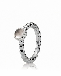 A romantic rose quartz stone takes center stage on PANDORA's sterling silver beaded band. Wear it on its own or stacked with with other sweet styles. A romantic rose quartz stone takes center stage on PANDORA's sterling silver beaded band. Wear it on its own or stacked with with other sweet styles.