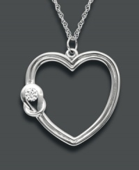 Elegant and romantic, this Everlon necklace features a sparkling diamond (1/7 ct. t.w.) in a sterling silver knot setting. The perfect gift for your sweetheart. Approximate length: 18 inches. Approximate drop: 1 inch.