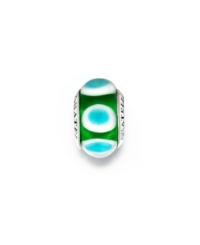 An exuberant pattern in green, white and blue makes the Murano glass and sterling silver bead a must-have. Donatella is a playful collection of charm bracelets and necklaces that can be personalized to suit your style! Available exclusively at Macy's. An exuberant pattern in green, white and blue makes the Murano glass and sterling silver bead a must-have. Donatella is a playful collection of charm bracelets and necklaces that can be personalized to suit your style! Available exclusively at Macy's.