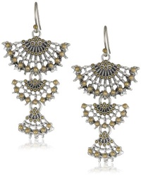 Lucky Brand Two-Tone Openwork Triple Drop Earrings Lucky Brand Two-Tone Openwork Triple Drop Earrings