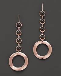 These modern earrings from Ippolita are luxe in polished rosegold, shaped to exude a freeform look. These modern earrings from Ippolita are luxe in polished rosegold, shaped to exude a freeform look.
