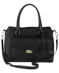 Make a serious style statement with this classically chic tote from Cole Haan. Luxe leather is outfitted with custom golden hardware and detail stitching, while the roomy interior lets you take along all your everyday must-haves. Make a serious style statement with this classically chic tote from Cole Haan. Luxe leather is outfitted with custom golden hardware and detail stitching, while the roomy interior lets you take along all your everyday must-haves.
