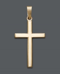 Show your devotion in divine style. This symbolic cross pendant features a traditional design in 14k gold. Approximate width: 1/2 inch. Approximate length: 1 inch. Show your devotion in divine style. This symbolic cross pendant features a traditional design in 14k gold. Approximate width: 1/2 inch. Approximate length: 1 inch.