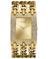 Rock non-stop glam with the crystal sparkle on this multi-chain watch from GUESS.