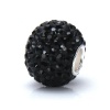 Bella Fascini Jet Black Onyx Large Crystal Pave Round Charm - European Charm Bracelet Bling Bead or Pendant - Made with Authentic Swarovski Crystal Elements Solid Sterling Silver Core - Fits Perfectly on Chamilia Moress Pandora and All Compatible Brands