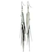 MULTI LG DISC DROP BLK EAR Rock Star Gunmetal Spearhead Drop Earrings MULTI LG DISC DROP BLK EAR Rock Star Gunmetal Spearhead Drop Earrings