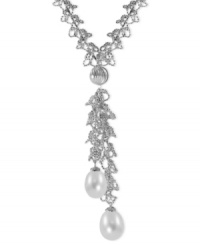 Rice is nice. This necklace, crafted from sterling silver, features the stylish design, as well as cultured freshwater pearls (9-11 mm) for an elegant touch. Approximate length: 18 inches. Approximate drop: 2 inches. Rice is nice. This necklace, crafted from sterling silver, features the stylish design, as well as cultured freshwater pearls (9-11 mm) for an elegant touch. Approximate length: 18 inches. Approximate drop: 2 inches.