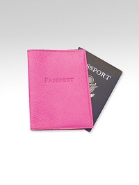 Essential for the world traveler, this soft cover is crafted of hand-stained Italian leather. About 4 X 6 Made in USA Essential for the world traveler, this soft cover is crafted of hand-stained Italian leather. About 4 X 6 Made in USA