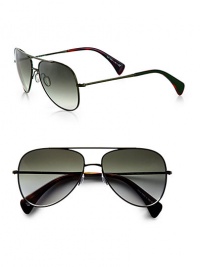 Double-bridge design handcrafted of lightweight metal in a classic aviator shape. Available in moss frames with oliver gradient lenses.Metal100% UV ProtectionImported Double-bridge design handcrafted of lightweight metal in a classic aviator shape. Available in moss frames with oliver gradient lenses.Metal100% UV ProtectionImported