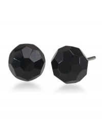 Add bold contrast with jet beads by Carolee. These classic stud earrings feature a faceted jet glass bead (8 mm) set in hematite-plated mixed metal. Surgical steel posts. Add bold contrast with jet beads by Carolee. These classic stud earrings feature a faceted jet glass bead (8 mm) set in hematite-plated mixed metal. Surgical steel posts.