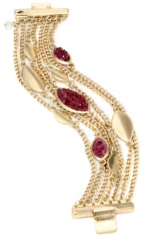 Kenneth Cole New York Modern Crush Gold-Tone and Purple Crushed Glass Gem Multi-Chain Bracelet Kenneth Cole New York Modern Crush Gold-Tone and Purple Crushed Glass Gem Multi-Chain Bracelet