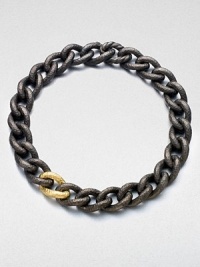 From the Hammered Chain Collection. A stunning hand-crafted, hammered design with a blend of blackened sterling silver and radiant 18k gold links. Blackened sterling silver18k goldLength, about 18.25Push clasp closureImported From the Hammered Chain Collection. A stunning hand-crafted, hammered design with a blend of blackened sterling silver and radiant 18k gold links. Blackened sterling silver18k goldLength, about 18.25Push clasp closureImported