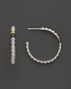 Single 24K gold and dark silver details lend intrigue to Gurhan's sterling silver Cous Cous hoops.