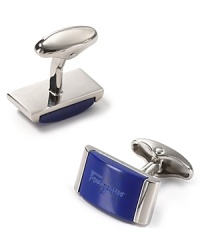 A splash of bright blue gives your polished shirting an extra touch of sophistication with these fine cufflinks, perfect for the office and even better after hours. A splash of bright blue gives your polished shirting an extra touch of sophistication with these fine cufflinks, perfect for the office and even better after hours.