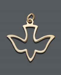 The perfect symbol of peace. A beautiful, descending dove pendant features an open-cut design crafted in 14k gold. Approximate drop: 3/4 inch. The perfect symbol of peace. A beautiful, descending dove pendant features an open-cut design crafted in 14k gold. Approximate drop: 3/4 inch.