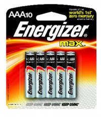 Energizer Max AAA Batteries, 10-Count Batteries Energizer Max AAA Batteries, 10-Count Batteries