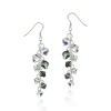 Sterling Silver Swarovski Elements Grey and Aurorae Boreale Linear Drop Earrings