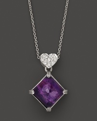 Lisa Nik Sterling Silver Grape Pendant Necklace with Diamonds, 18 Lisa Nik Sterling Silver Grape Pendant Necklace with Diamonds, 18