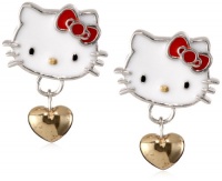 Hello Kitty by Simmons Jewelry Co. Sterling Silver Enamel Hello Kitty Dangle Earrings Hello Kitty by Simmons Jewelry Co. Sterling Silver Enamel Hello Kitty Dangle Earrings