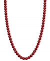 Crimson chic. This brilliantly-hued strand necklace features bold red agate beads (190 ct. t.w.) in a polished 14k gold setting. Approximate length: 18 inches. Approximate bead diameter: 8 mm.