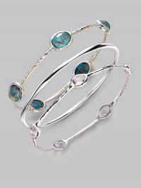 From the Wonderland Collection. Bright turquoise ovals with gleaming crushed bronze veining, layered with faceted clear quartz for added dimension.Bronze turquoise and clear quartz Sterling silver Diameter, about 2½ Imported