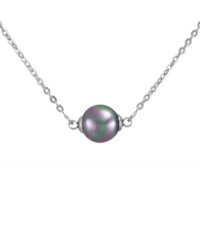 Uniquely understated. Less is more when it comes to making an elegant impression, as exemplified by Majorica's organic man made gray pearl (8 mm) pendant necklace. Set in sterling silver. Approximate length: 16 to 18 inches. Uniquely understated. Less is more when it comes to making an elegant impression, as exemplified by Majorica's organic man made gray pearl (8 mm) pendant necklace. Set in sterling silver. Approximate length: 16 to 18 inches.