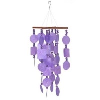 Purple Capiz Chime with Wood Beads Purple Capiz Chime with Wood Beads