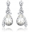 Arco Iris Eternal Love Teardrop Swarovski Elements Crystal Earrings for Women - Clear - 1140101