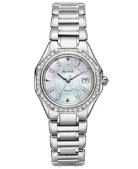 Diamonds never lose their charm. This stunning Ocatvia collection timepiece shines with endless appeal. Powered by Eco-Drive, harnessing natural and artificial light, never needing a battery. Diamonds never lose their charm. This stunning Ocatvia collection timepiece shines with endless appeal. Powered by Eco-Drive, harnessing natural and artificial light, never needing a battery.