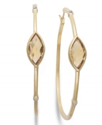 Natural selection. Victoria Townsend's pretty hoop earrings features marquise-cut citrine (5 ct. t.w.) and a sparkling diamond accents in 18k rose gold over sterling silver. Approximate diameter: 2 inches.