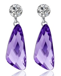 Arco Iris Wing Drop Swarovski Elements Crystal and Cubic Zirconia Earrings Tanzanite Purple - 1060801 Arco Iris Wing Drop Swarovski Elements Crystal and Cubic Zirconia Earrings Tanzanite Purple - 1060801