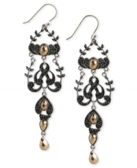 Break through the glass ceiling with these chandelier earrings from Lucky Brand. Crafted from gold-tone mixed metal, the pair also has glass and stone accents for a dash of style. Approximate drop: 4 inches. Break through the glass ceiling with these chandelier earrings from Lucky Brand. Crafted from gold-tone mixed metal, the pair also has glass and stone accents for a dash of style. Approximate drop: 4 inches.