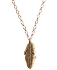 Feeling plucky? Soar to new heights of fashion with this locket necklace from Lucky Brand. It's crafted from gold-tone mixed metal and features turquoise accents. Item comes packaged in a signature Lucky Brand Box. Approximate length: 32 inches + 2-inch extender. Approximate drop: 2-3/4 inches. Feeling plucky? Soar to new heights of fashion with this locket necklace from Lucky Brand. It's crafted from gold-tone mixed metal and features turquoise accents. Item comes packaged in a signature Lucky Brand Box. Approximate length: 32 inches + 2-inch extender. Approximate drop: 2-3/4 inches.
