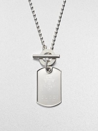 From the Dog Tag Collection. A signature crest engraved design in sleek sterling silver on a chic ball chain. Sterling silverLength, about 19.6Toggle closureMade in Italy From the Dog Tag Collection. A signature crest engraved design in sleek sterling silver on a chic ball chain. Sterling silverLength, about 19.6Toggle closureMade in Italy