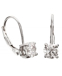 Style for your little sweetheart. Princess-cut clear cubic zirconias (1 ct. t.w.) add just the right amount of sparkle to these elegant children's earrings from CRISLU. Crafted in platinum over sterling silver with a secure leverback closure. Approximate drop: 1 inch. Style for your little sweetheart. Princess-cut clear cubic zirconias (1 ct. t.w.) add just the right amount of sparkle to these elegant children's earrings from CRISLU. Crafted in platinum over sterling silver with a secure leverback closure. Approximate drop: 1 inch.