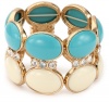 Anne Klein Grove Turq Gold-Tone Stretch Bracelet