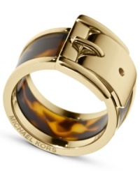 Put another notch in your belt with this must-have ring by Michael Kors. Features a unique buckle design with trendy tortoise hues. Crafted in steel and tortoise acetate. Sizes 7 and 8. Put another notch in your belt with this must-have ring by Michael Kors. Features a unique buckle design with trendy tortoise hues. Crafted in steel and tortoise acetate. Sizes 7 and 8.