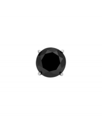 Back to black. A single black diamond (1/4 ct. t.w.) makes a poignant statement on this stainless steel stud earring for men. Approximate diameter: 3-2/5 mm. Back to black. A single black diamond (1/4 ct. t.w.) makes a poignant statement on this stainless steel stud earring for men. Approximate diameter: 3-2/5 mm.