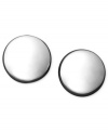 Subtle sophistication. These simple stud earrings feature a circular design with a flat surface. Crafted in 14k white gold. Approximate diameter: 5 mm.