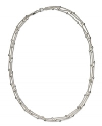Unveil your elegant side with this three-chain necklace from Giani Bernini. Set in sterling silver, the necklace is adorned with beads for a fashion infusion. Approximate length: 18 inches. Unveil your elegant side with this three-chain necklace from Giani Bernini. Set in sterling silver, the necklace is adorned with beads for a fashion infusion. Approximate length: 18 inches.