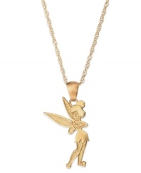 Treat her to her favorite precocious character. Disney's Tinkerbell pendant features a cute, sassy shape and stamped surface in 14k gold. Approximate length: 15 inches. Approximate drop: 1/3 inch. Treat her to her favorite precocious character. Disney's Tinkerbell pendant features a cute, sassy shape and stamped surface in 14k gold. Approximate length: 15 inches. Approximate drop: 1/3 inch.