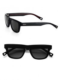Classic style with a vintage-inspired keyhole bridge and metal grommets on the temple. Available in semi mate black with midnight express polarized lenses.Acetate100% UV ProtectionImported Classic style with a vintage-inspired keyhole bridge and metal grommets on the temple. Available in semi mate black with midnight express polarized lenses.Acetate100% UV ProtectionImported