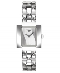 A sleek and elegant timepiece from Tissot. Stainless steel bracelet and case. Silvertone dial with logo. Swiss made. Quartz movement. Water resistant to 30 meters. Two-year limited warranty. A sleek and elegant timepiece from Tissot. Stainless steel bracelet and case. Silvertone dial with logo. Swiss made. Quartz movement. Water resistant to 30 meters. Two-year limited warranty.