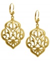 Flauntable style from the far east. T Tahari's intricate earrings draw inspiration from Moroccan culture, with a beautiful filigree pattern set in warm gold tone mixed metal. Approximate drop: 2-1/2 inches.