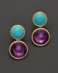 Marco Bicego 18K Yellow Gold Amethyst and Turquoise Earrings Marco Bicego 18K Yellow Gold Amethyst and Turquoise Earrings