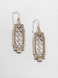 From the Dot Collection. This nature-inspired style from a socially and environmentally responsible brand features a delicate, sterling silver cutout center accented with a dotted 18k gold border. Sterling silver18k goldDrop, about 2.3Hook backImported From the Dot Collection. This nature-inspired style from a socially and environmentally responsible brand features a delicate, sterling silver cutout center accented with a dotted 18k gold border. Sterling silver18k goldDrop, about 2.3Hook backImported