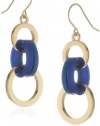 Kenneth Cole New York Modern Monaco Blue and Gold Circle Triple Drop Earrings